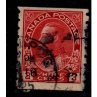 Canada Sc 130 1924 3 c carmine G V Admiral issue coil stamp used