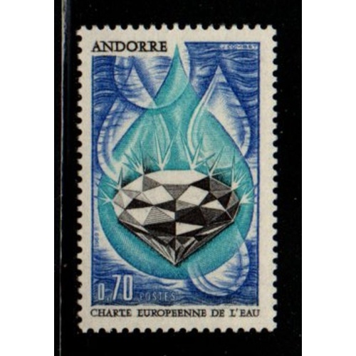 Andorra (Fr) Sc 191 1969 Water Charter, Diamond, stamp mint NH
