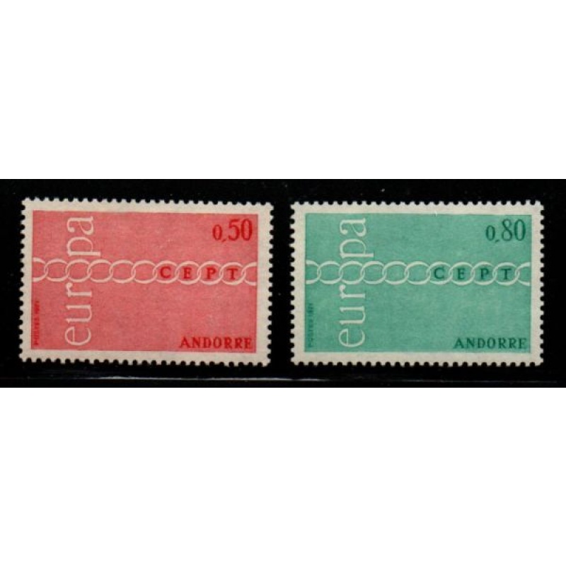 Andorra (Fr) Sc 205-06 1971 Europa stamp set mint NH