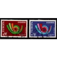 Andorra (Fr) Sc 219-20 1973 Europa stamp set used