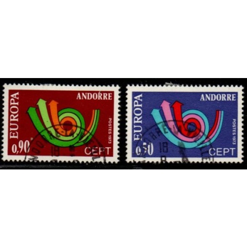 Andorra (Fr) Sc 219-20 1973 Europa stamp set used