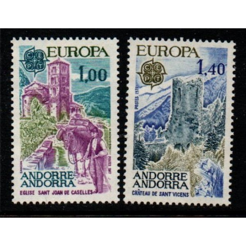Andorra (Fr) Sc 254-55 1977 Europa stamp set mint NH