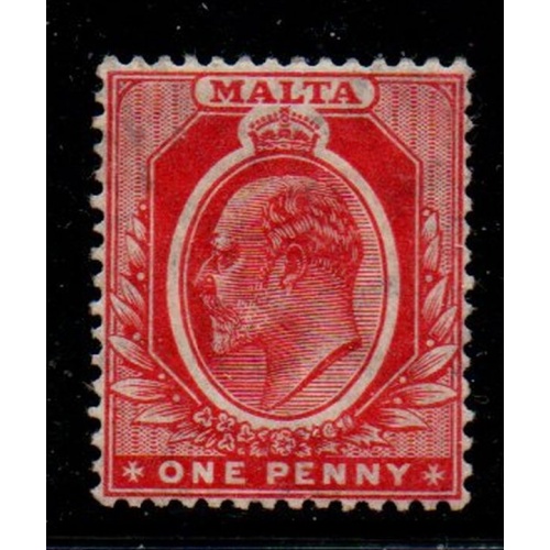 Malta Sc 32 1907 1d carmine Edward VII stamp mint