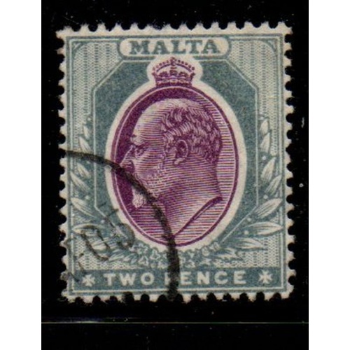 Malta Sc 33 1905 2d gray & red violet Edward VII stamp used
