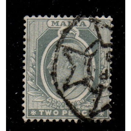 Malta Sc 34 1911 2d gray Edward VII stamp used