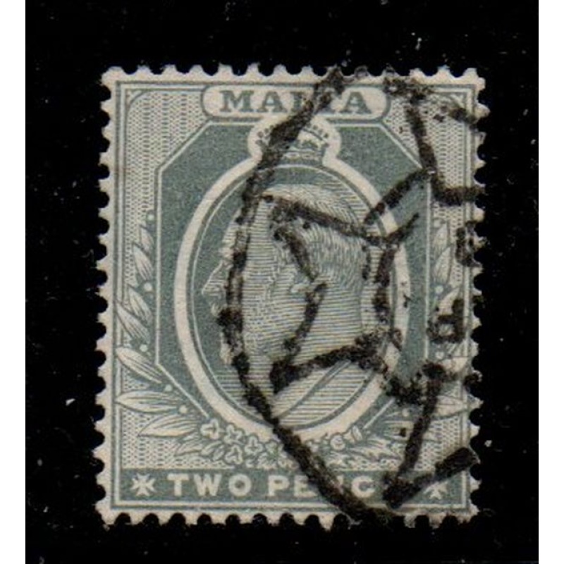 Malta Sc 34 1911 2d gray Edward VII stamp used