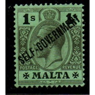 Malta Sc 81 1922 1/ black George V Self-Government overprint stamp mint