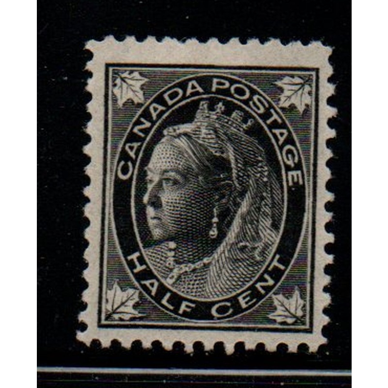 Canada Sc 66 1897 1/2c black Victoria Maple Leaf stamp mint