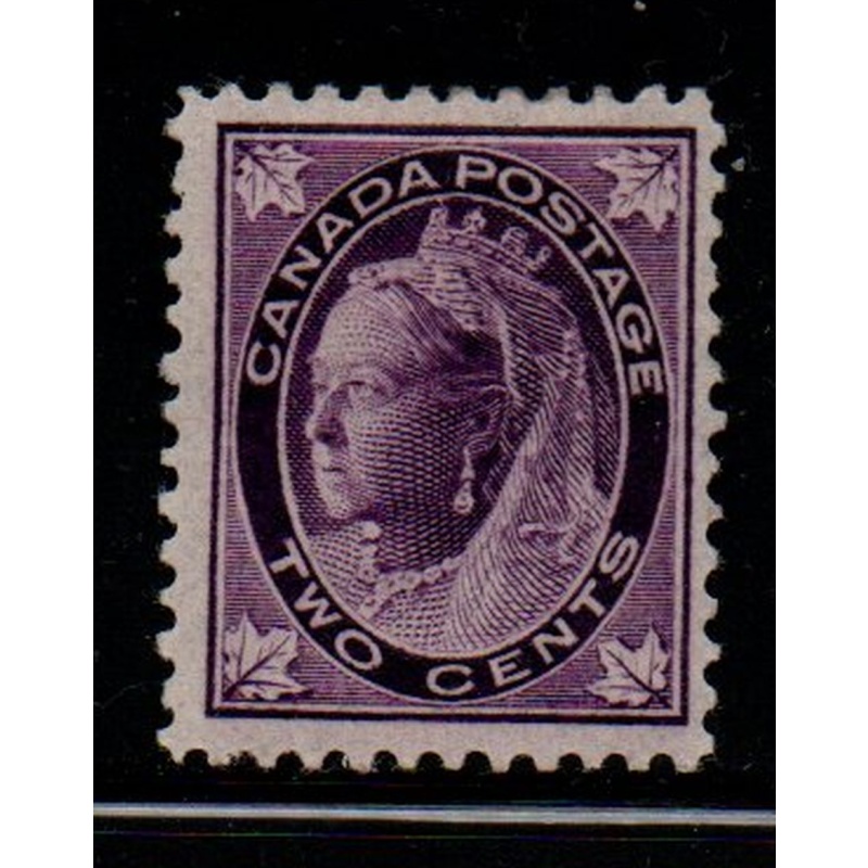 Canada Sc 68 1897 2c purple Victoria Maple Leaf stamp mint