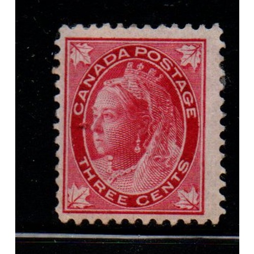 Canada Sc 69 1897 3c carmine Victoria Maple Leaf stamp mint