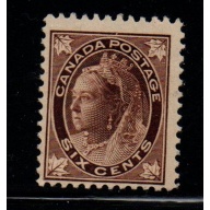 Canada Sc 71 1897 6 c brown Victoria Maple Leaf stamp mint
