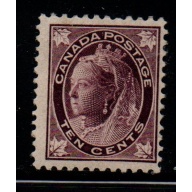 Canada Sc 73 1897 10c brown violet Victoria Maple Leaf stamp mint