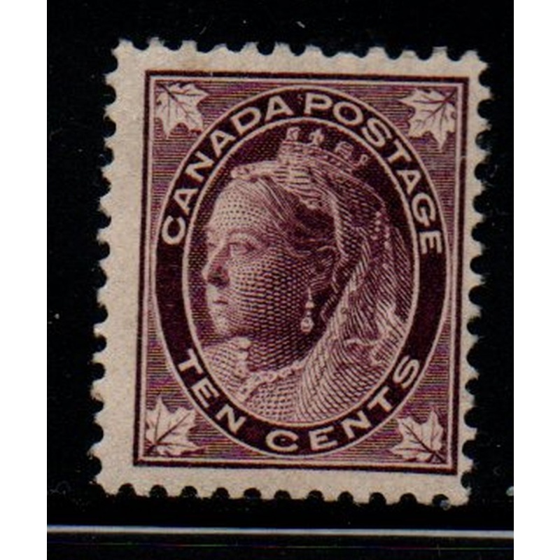Canada Sc 73 1897 10c brown violet Victoria Maple Leaf stamp mint