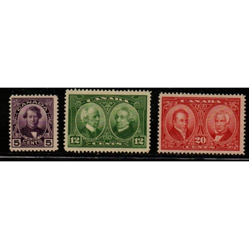 Canada Sc 146-48 1927 Historical stamp set mint