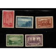 Canada Sc 241-45 1938 High Value views stamp set mint