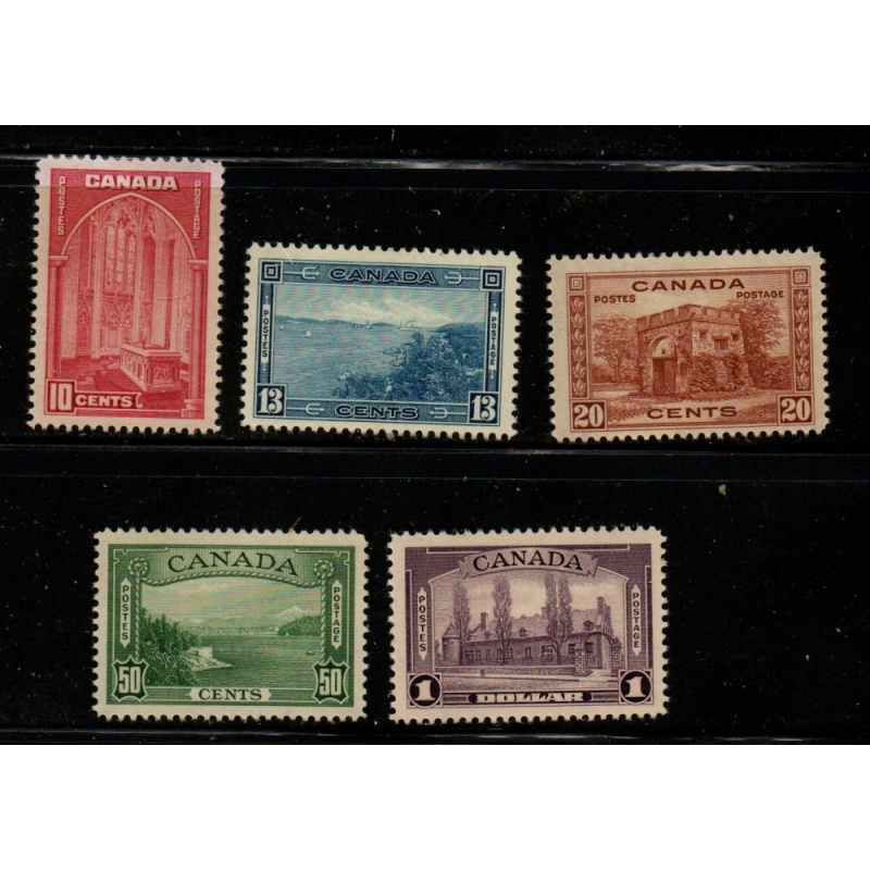Canada Sc 241-45 1938 High Value views stamp set mint