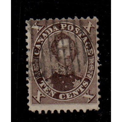 Canada Sc 17 1859 10 c red lilac Prince Albert stamp used