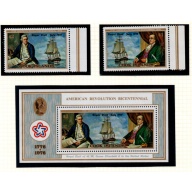 Cook Islands Sc 445-447 1973 US Bicentennial stamp set & sheet mint NH