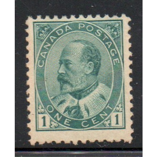 Canada Sc 89 1903 1c green Edward VII stamp mint