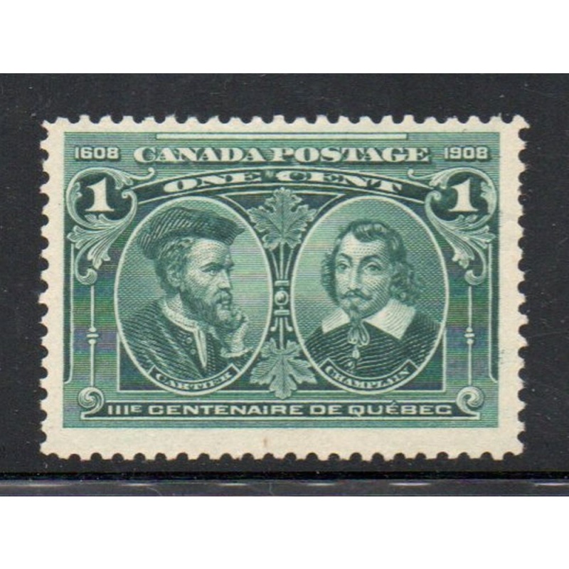 Canada Sc 97 1908 1c Cartier & Champlain stamp mint