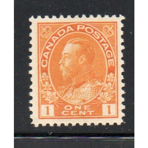 Canada Sc 105 1922 1c orange yellow George V Admiral stamp mint