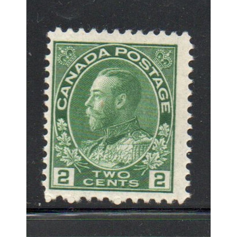 Canada Sc 107 1922 2c yellow green  George V Admiral stamp mint