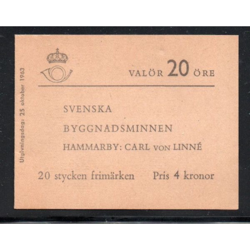 Sweden Sc 636a 1963 von Linne House  stamp booklet  mint NH