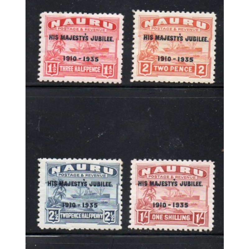 Nauru Sc 31-34 1935 Silver Jubilee George V stamp set mint