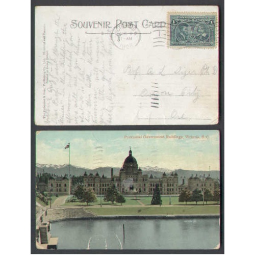Canada-cover #4663 - 1c Tercentenary-Victoria,BC-Aug 9 1908-