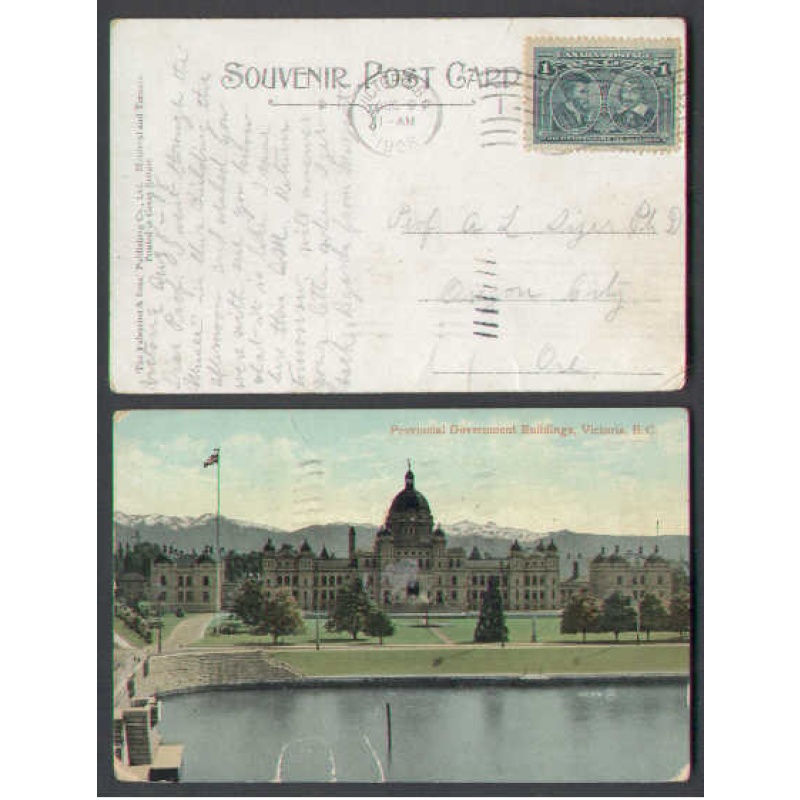 Canada-cover #4663 - 1c Tercentenary-Victoria,BC-Aug 9 1908-