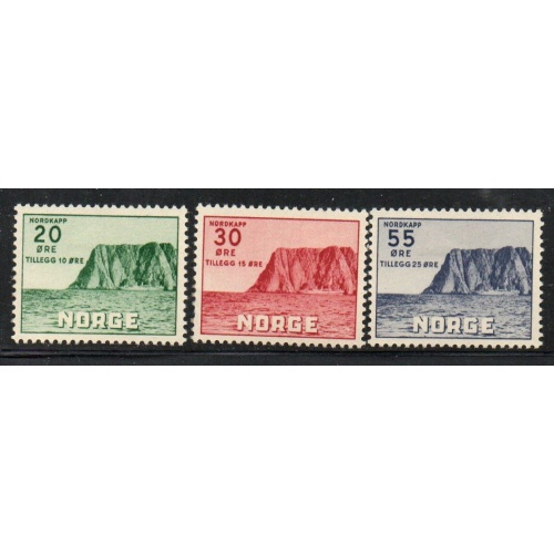 Norway Sc B54-B56 1953 North Cape charity stamp set mint