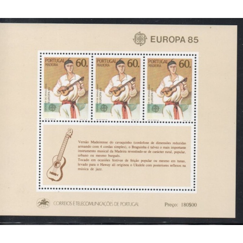 Portugal  Madeira Sc 101a 1985  Europa stamp sheet mint NH