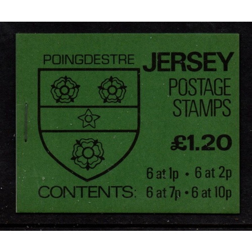 Jersey Sc  247a, 248a, 253a, 256a 1981 in  stamp booklet mint NH