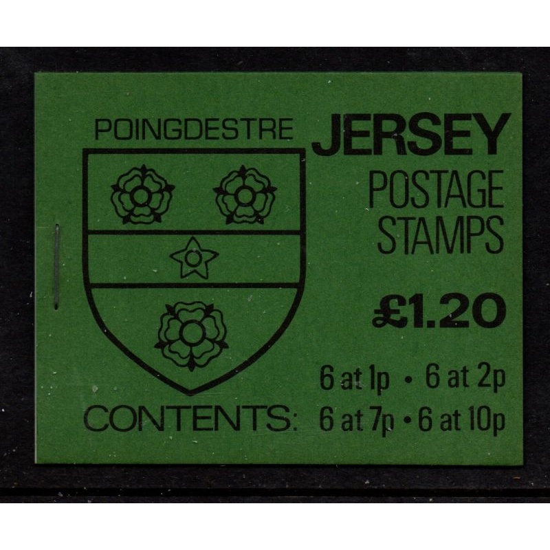 Jersey Sc  247a, 248a, 253a, 256a 1981 in  stamp booklet mint NH