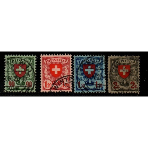 Switzerland Sc 200-203 1924 Coats of Arms stamp set used