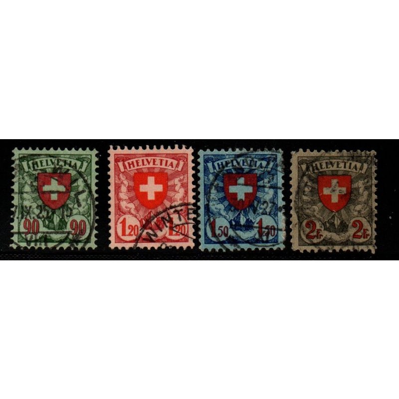 Switzerland Sc 200-203 1924 Coats of Arms stamp set used