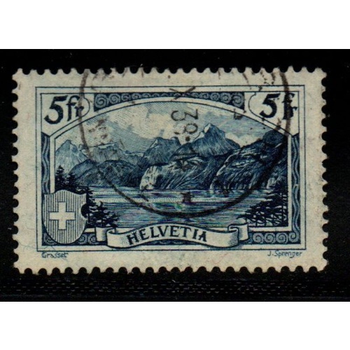 Switzerland Sc 206 1928 5 Fr Rutli stamp used