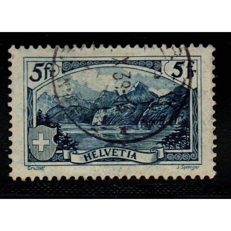 Switzerland Sc 206 1928 5 Fr the Rutli stamp used