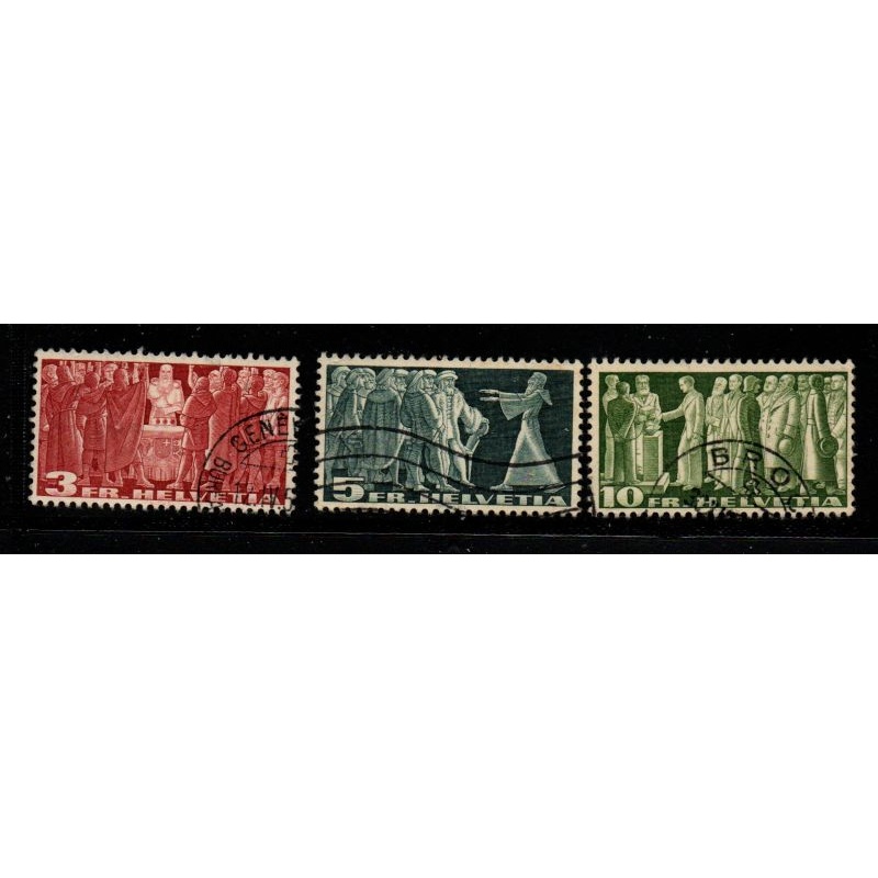 Switzerland Sc 284-86 1942 Historical stamp set used