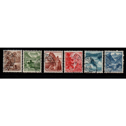 Switzerland Sc 316-321 1948 National Park stamp set used