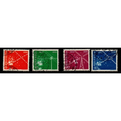 Switzerland Sc 340-343 1952 Telecommunications  stamp set used