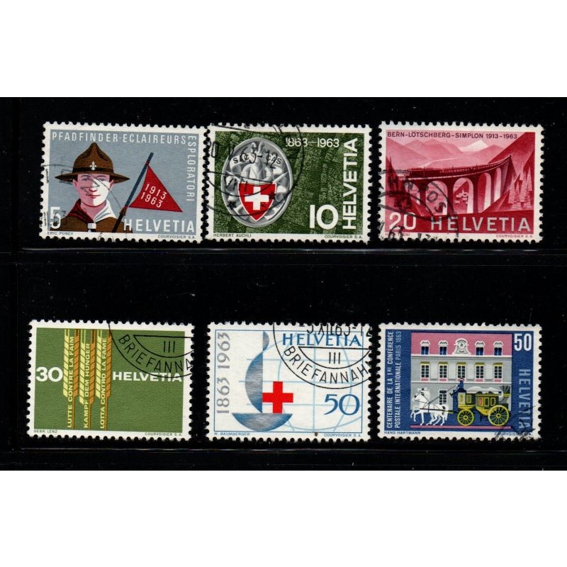 Switzerland Sc 422-27 1963 Anniversaries stamp set used