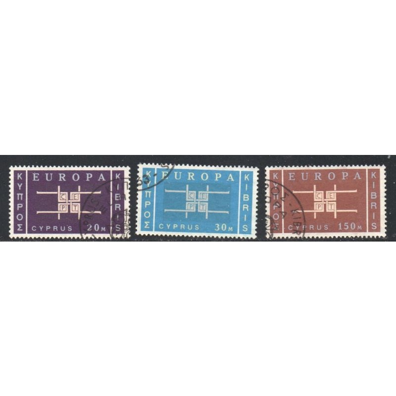 Cyprus Sc 229-31 1963 Europa stamp set used