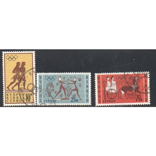 Cyprus Sc 241-43 1964 Olympics stamp set used