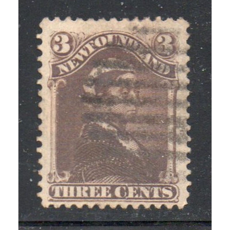 Newfoundland Sc 51 1897 3 c umber brown Victoria stamp used
