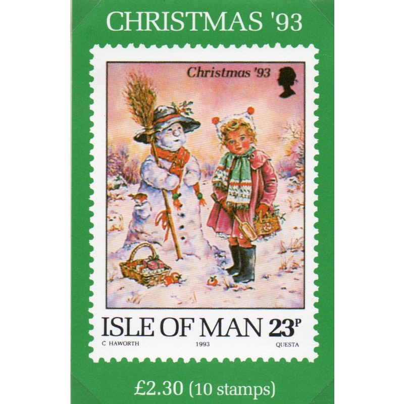 Isle of Man Sc  573 1993 23p  Christmas stamp booklet mint NH