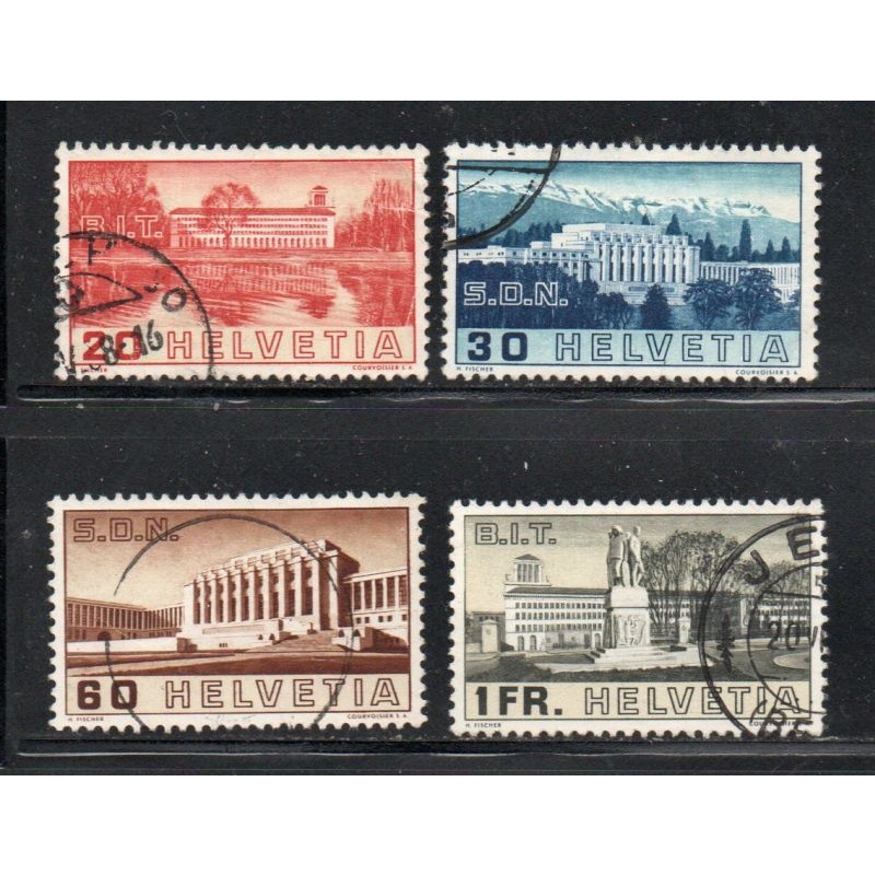 Switzerland Sc 238-41 1938 League of Nations stamp set used