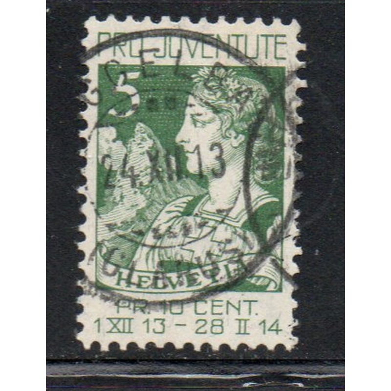 Switzerland Sc B1 1913 Helvetia & Matterhorn stamp used