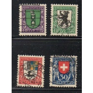 Switzerland Sc B33-B36 1925 Coats of Arms stamp set  used