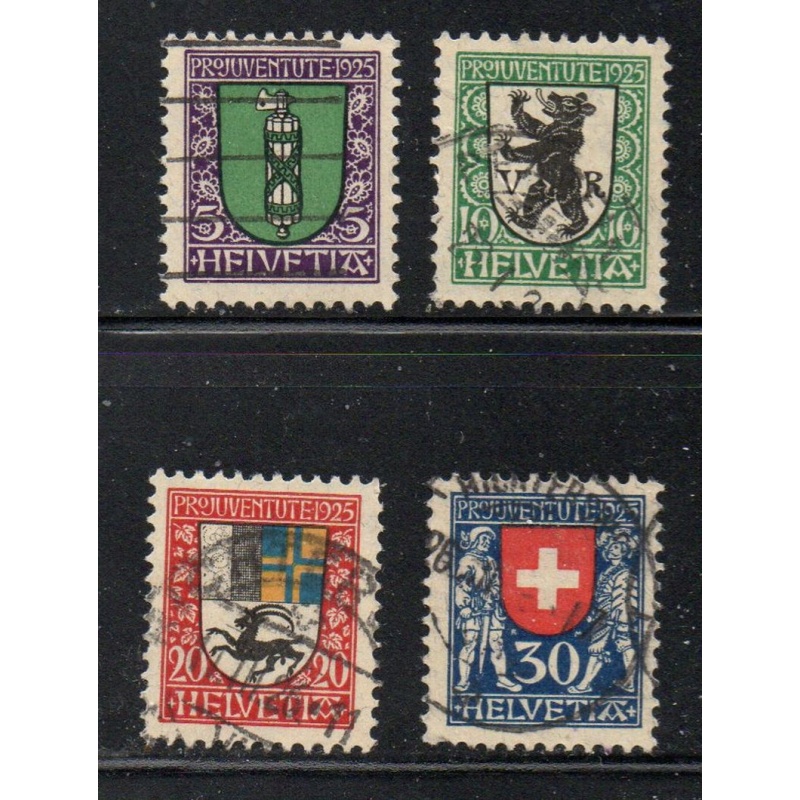 Switzerland Sc B33-B36 1925 Coats of Arms stamp set  used